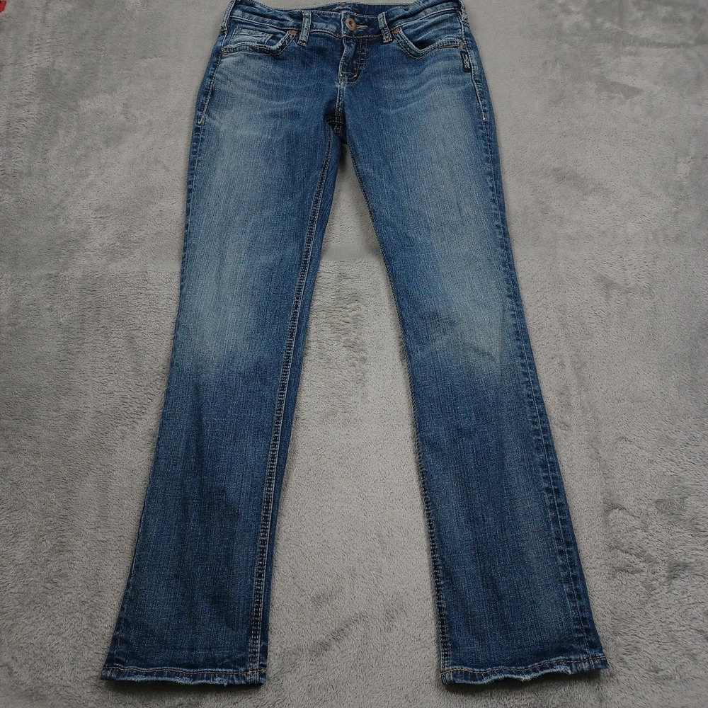 Silver Jeans Womens 27 Blue Denim Suki Straight Fit Casual Distressed Modern